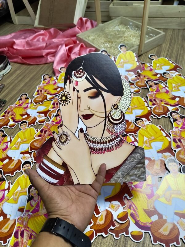 MDf Bride Cutout Dulhan Cutout MDF CUT OUTS FOR HALDI, DULHAN, MENHDI.